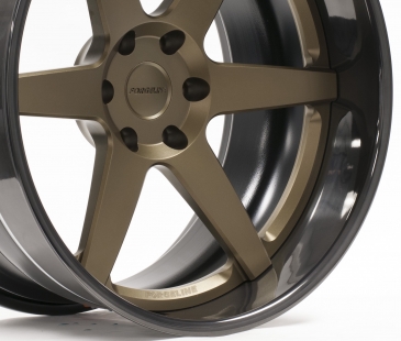Forgeline CT3C finished with Medium Anodized Bronze center and Black Pearl outer, Closeup